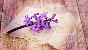 legacy letter w-purple flowers