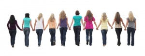 women holding hands
